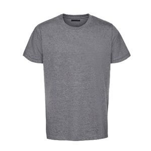 Tuliano Silk & Cotton Blend Grey Tuck Knit Shirt Crew Neck Short Sleeves L $199
